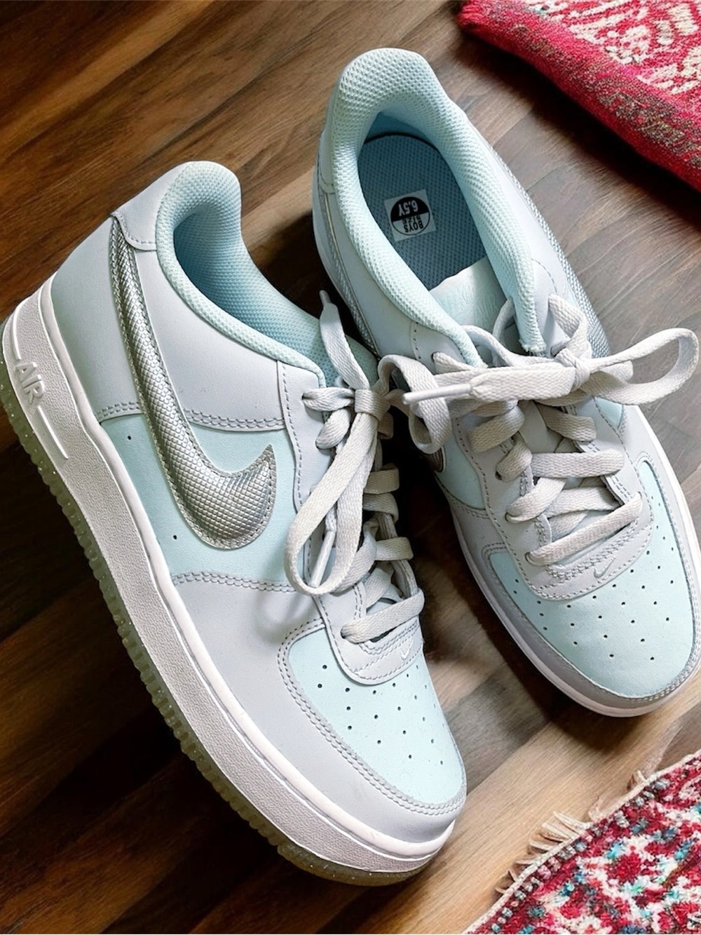 NEW Nike Air Force 1 Low Pure Platinum Glacier Blue Sneakers
